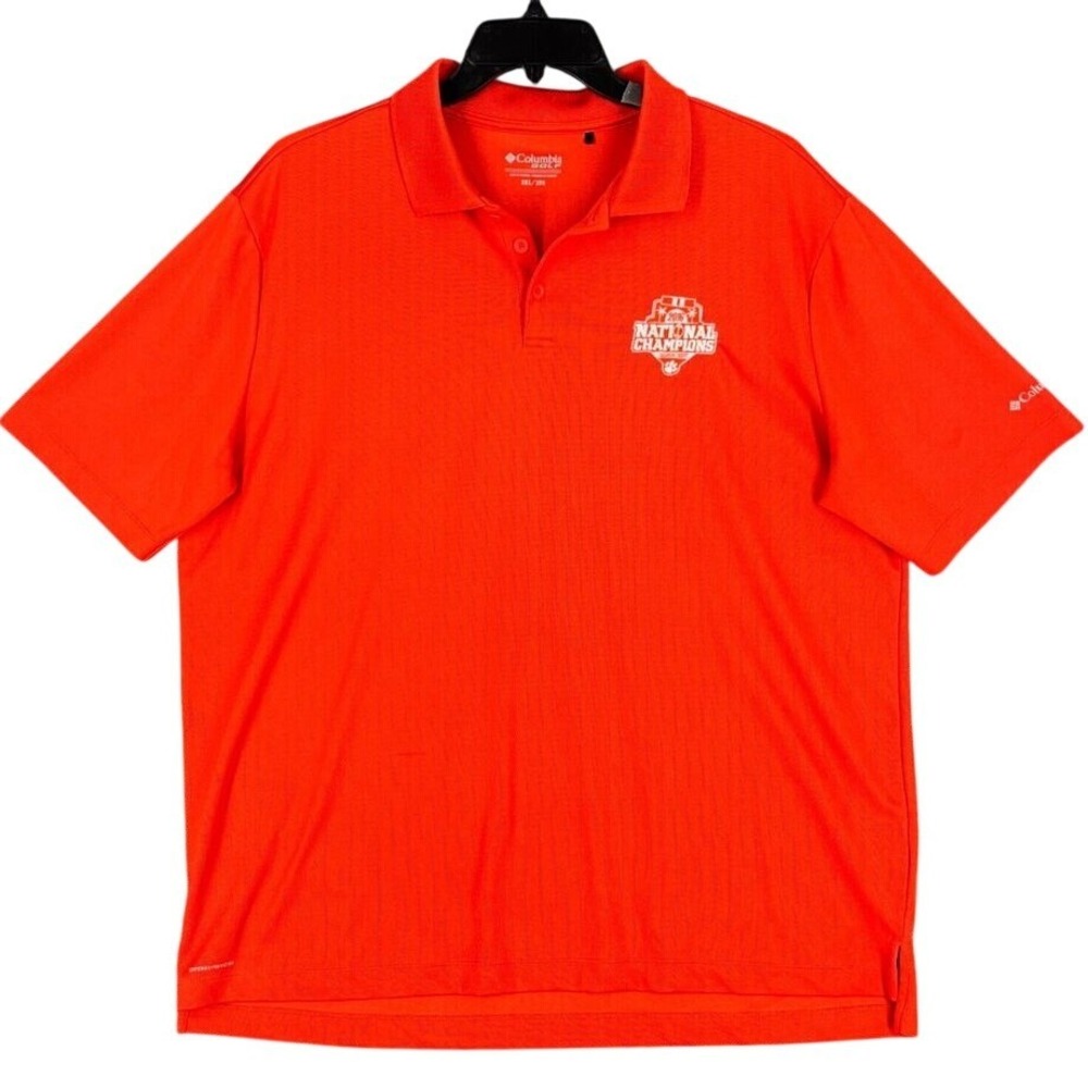 CLEMSON UNIVERSITY POLO SHIRT MENS XXL COLUMBIA GOLF FOOTBALL‎ ACADEMIA SPORTS